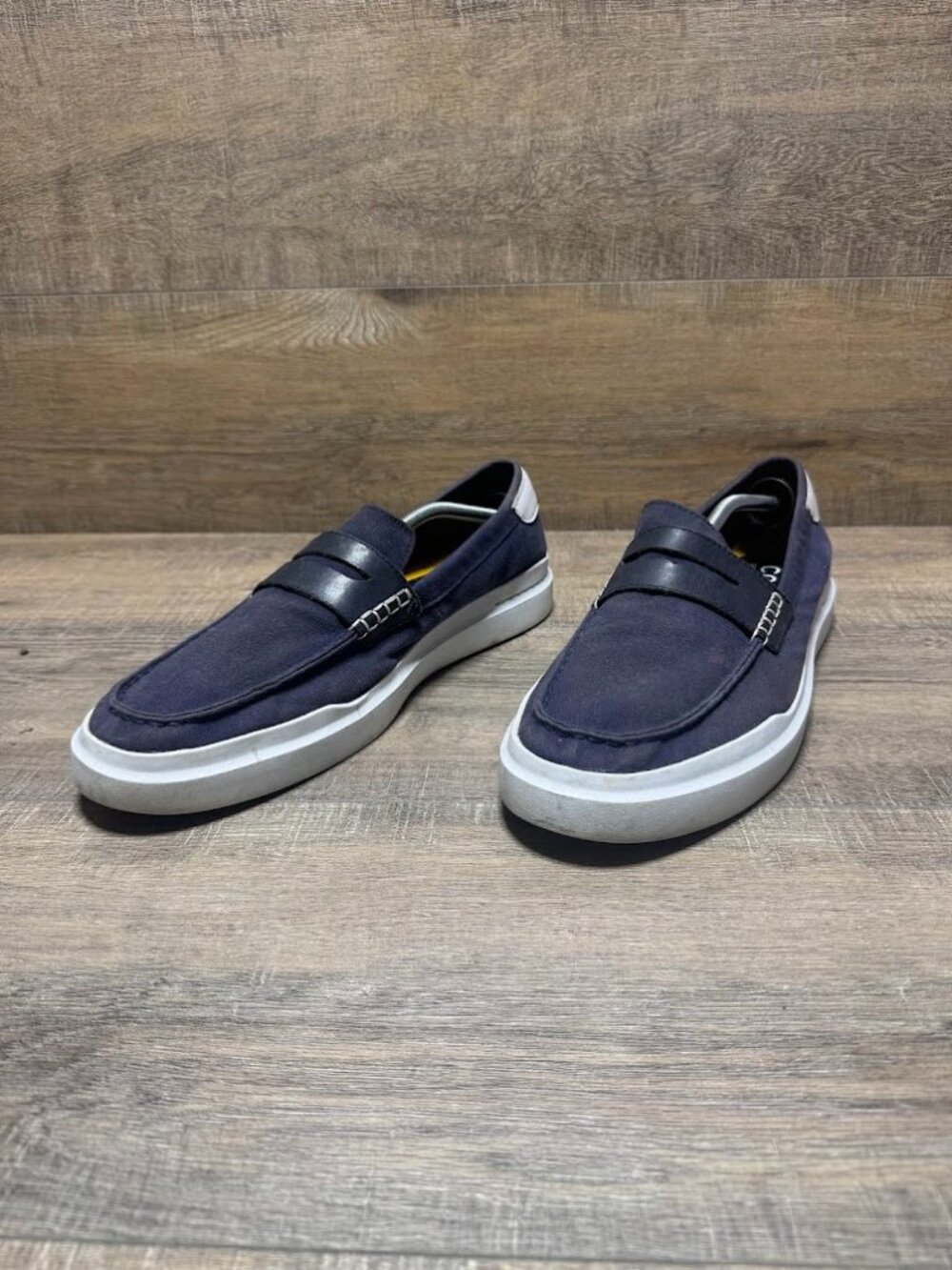 Cole Haan Grandpro Rally Blue Canvas Loafers Men's Size 13